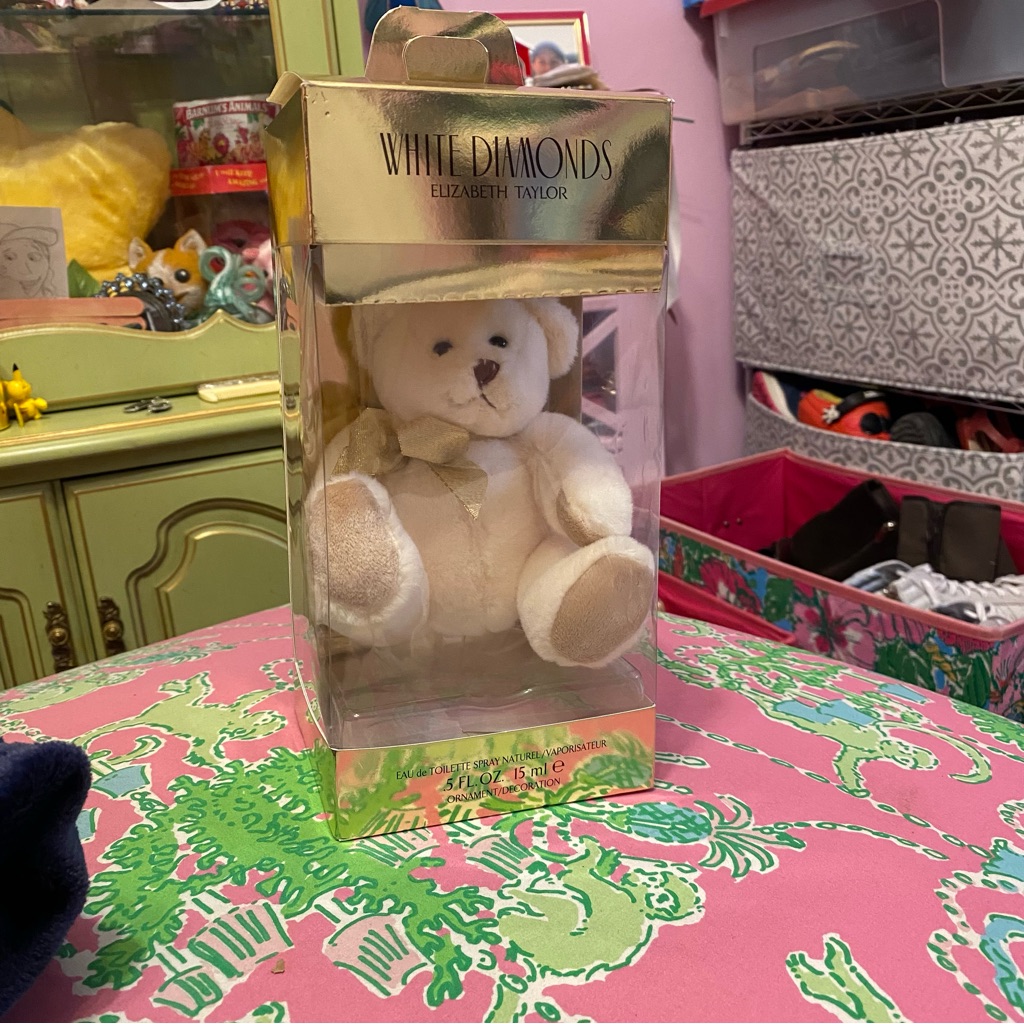 Elizabeth Taylor White Diamonds Stuffed Bear Plush In Box